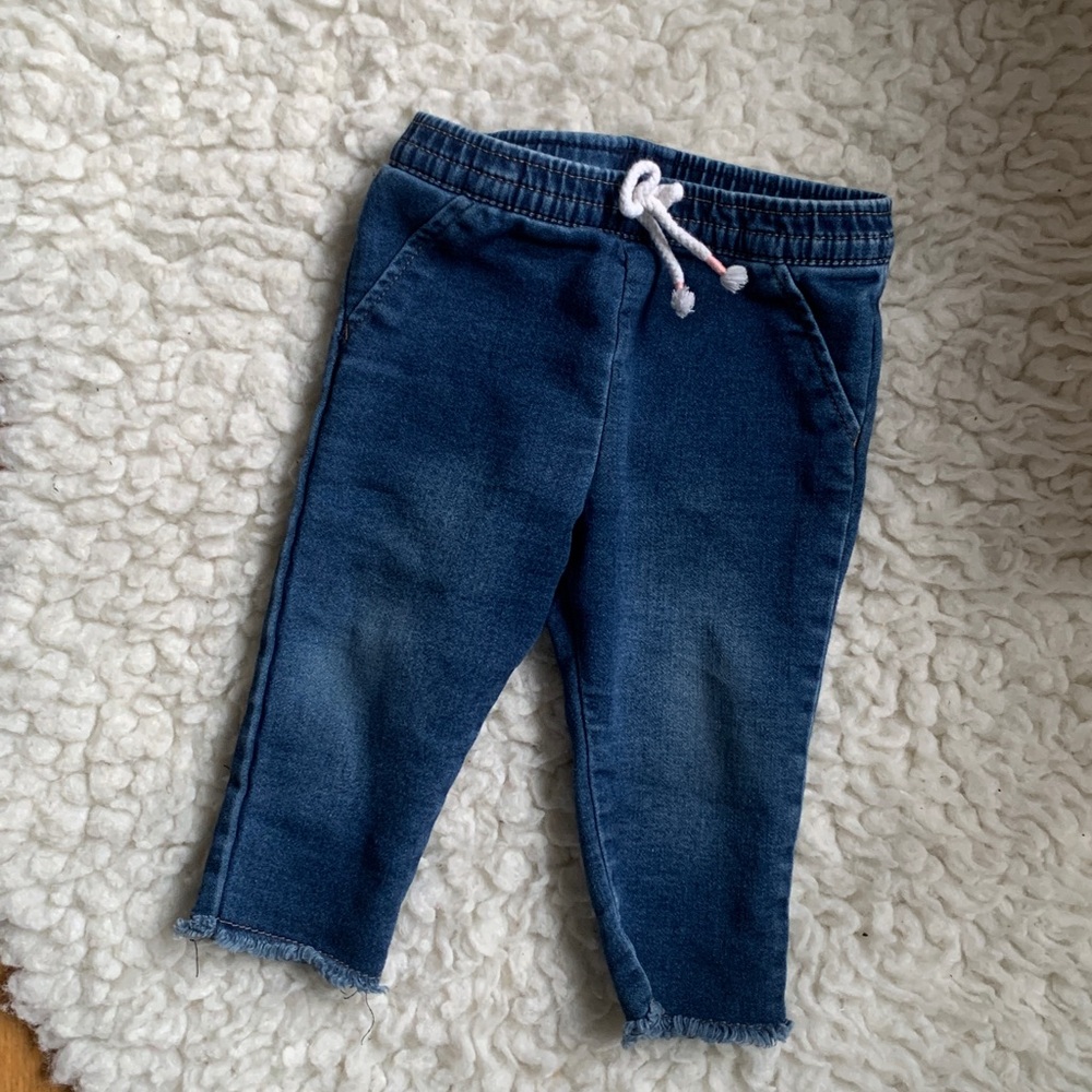 Baby Girls' Raw Edge Denim Pants - Cat & Jack Jeans Medium Wash 6-9M, Blue